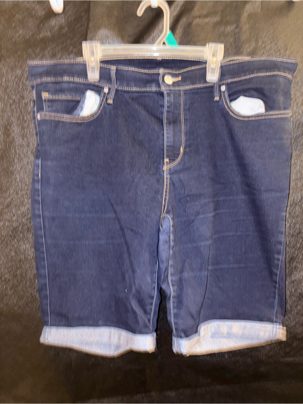 Levi's Dark Blue Cuffed Denim Shorts